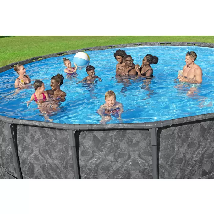 Каркасный бассейн Bestway 561JZ BW, 671х132см "APX 365", 40377л, песочный фильтр-насос, лестница, тент, полисферы фото 5
